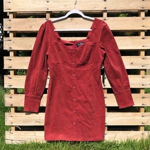 Lulus red long sleeve dress